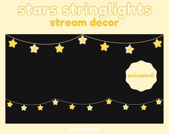 Animated Starlight Strings Overlays / Twinkle / Aesthetic / Kawaii / Streamer / Pastel / PREMADE TWITCHOVERLAYS