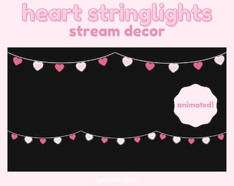 Animated Heart Strings Overlays / Valentines / Aesthetic / Kawaii / Streamer / Pastel / PREMADE TWITCHOVERLAYS