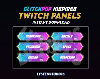 Glitchpop Valorant Skin Inspired Twitch Panels / Fofo / Estético / Kawaii / Streamer / PAINÉIS TWITCH PRÉ-FEITOS