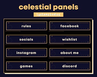 Celestial Panels / Aesthetic / Kawaii / Streamer / Cute / PREMADE TWITCH PANELS