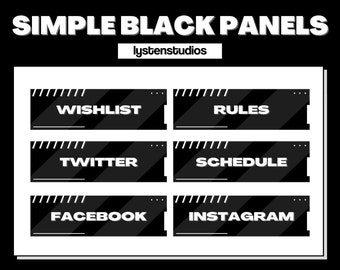 Painéis Twitch Simples Pretos / Limpos / Simples / Tecnológicos / PAINÉIS TWITCH PREMADE