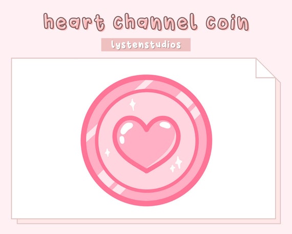 Pink Heart Coin Channel Points / Aesthetic / Kawaii / Streamer / Cute /  Emotes / Premade Twitch Emotes / Pink / Stream Emotes