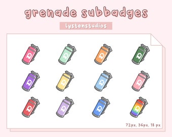 Raze Grenade Valorant Inspired Subbadges / Aesthetic / Kawaii / Streamer / Cute / PREMADE TWITCH SUBBADGES