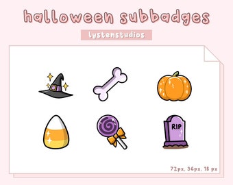 Halloween Subbadges / Aesthetic / Pumpkin / Kawaii / Streamer / Cute / PREMADE TWITCH SUBBADGES