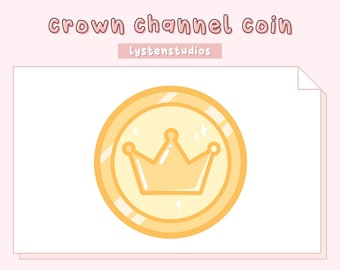 Pontos do canal Crown Coin / Estética / Kawaii / Streamer / Fofo / Emotes / Emotes Twitch pré-fabricados / Rosa / Emotes Stream