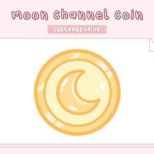 Moon Coin Channel Points / Aesthetic / Kawaii / Streamer / Cute / Emotes / Premade Twitch Emotes / Pink / Stream Emotes