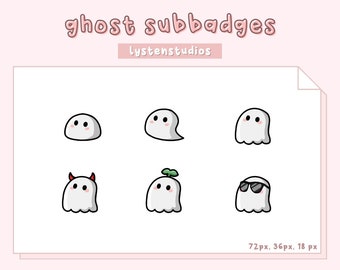 Subbadges de Ghost Halloween / Estético / Kawaii / Streamer / Fofo / SUBBADGES PREMADE TWITCH