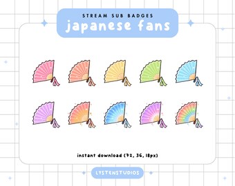 Japanese Fan Subbadges / Aesthetic / Kawaii / Streamer / Cute / PREMADE TWITCH bit badges