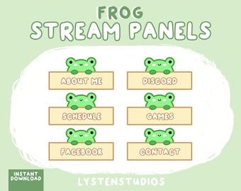 Painéis Sapo / Estético / Kawaii / Streamer / Fofo / PAINÉIS TWITCH PRÉ-FABRICADOS