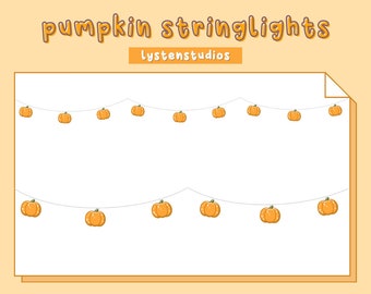 Pumpkin Strings Overlays / Halloween / Aesthetic / Kawaii / Streamer / Pastel / PREMADE TWITCHOVERLAYS