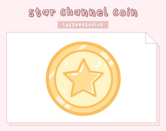 Pontos do canal Star Coin / Estética / Kawaii / Streamer / Fofo / Emotes / Emotes Twitch pré-fabricados / Rosa / Emotes Stream