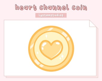 Pontos do canal Heart Coin / Estética / Kawaii / Streamer / Fofo / Emotes / Emotes Twitch pré-fabricados / Rosa / Emotes Stream