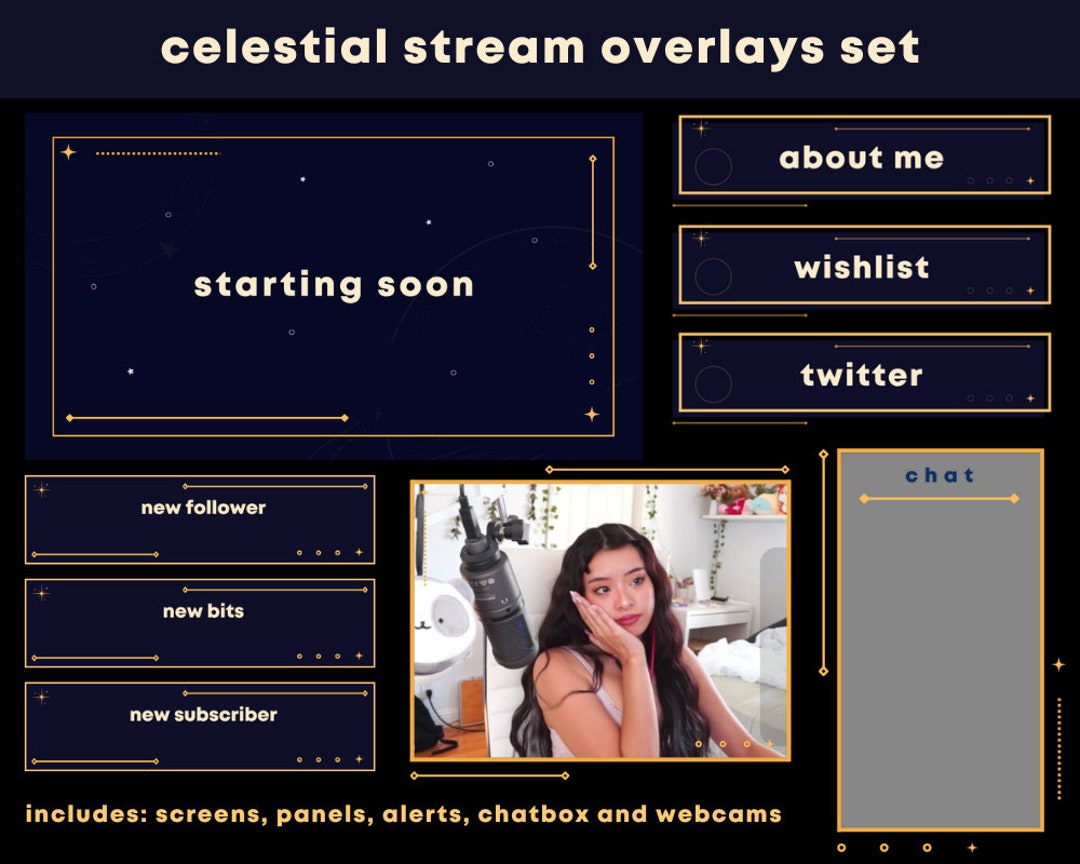 Celestial Stream Set (customizable) / Twitch Panels / Animated Scenes ...