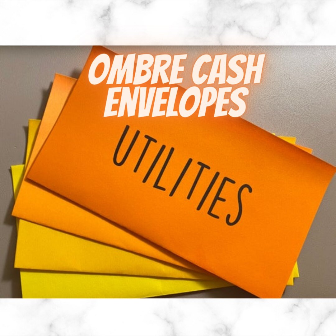 Ombre Cash Envelopes with Cash Trackers
