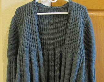 Handmade Knitted Cardigan: Women's Alpine Style, Flared Sleeves