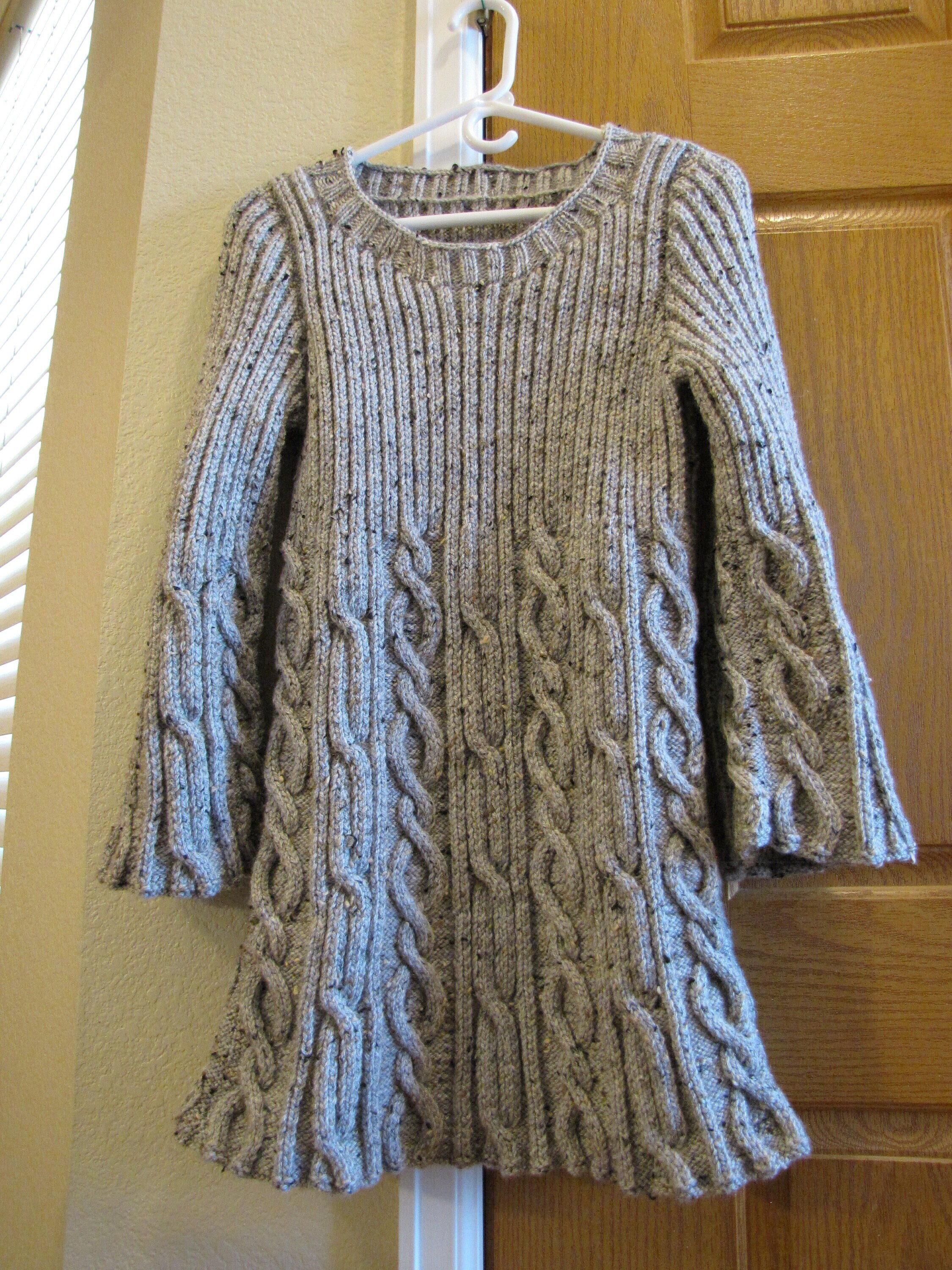 marble knit dress Women's Handmade Knitted Grey Tunic Long Wide Sleeve Round Neck Pullover QTY:606
