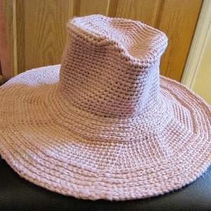Sun Hat Women Handmade Crochet Mahogany Rose Summer Hat Wide Brim Bucket Hat