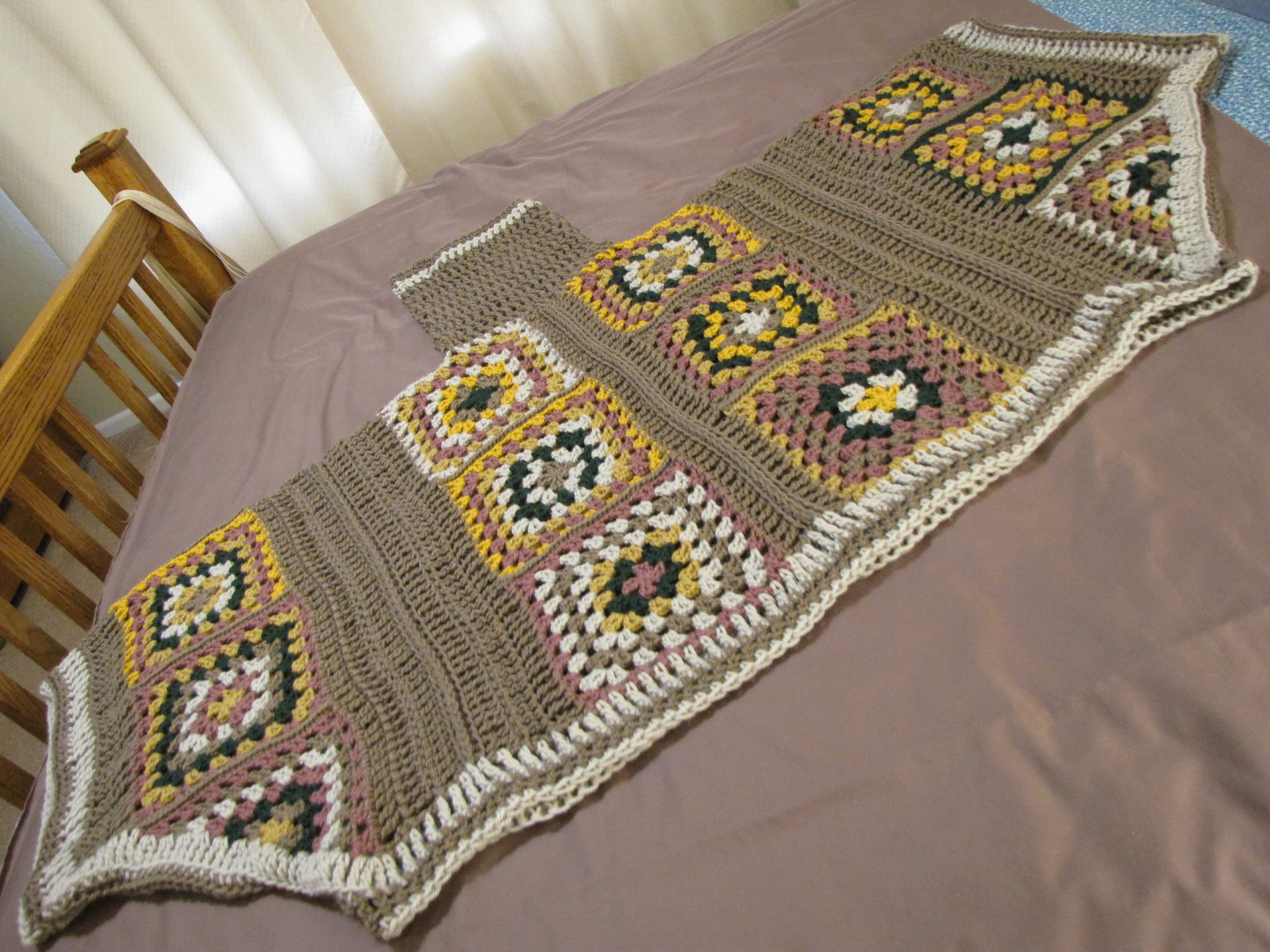 SO ME Multi Color Granny Crochet Lace Sweater Top