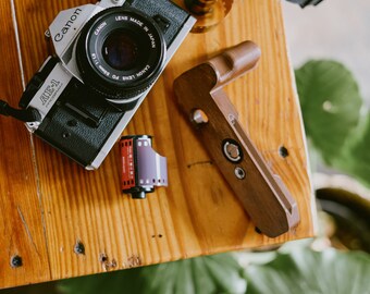 Wood Grip for Canon AE-1 With Arca Swiss Mount | 3D Printed Wood