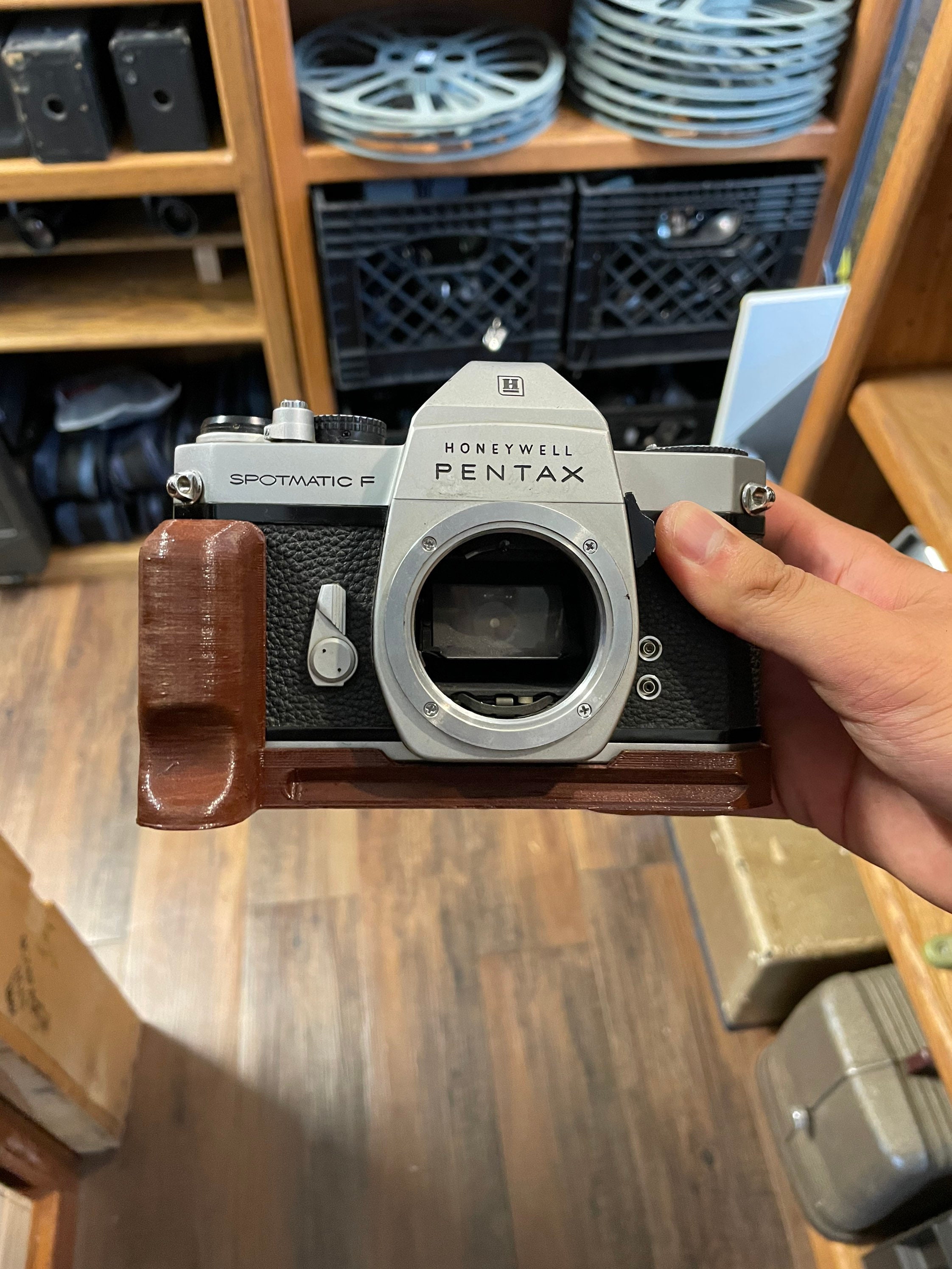 Wood Grip for Pentax K1000 and Spotmatic With Arca Swiss Mount