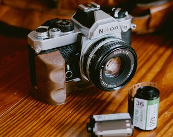 Wood Grip for Nikon FE / FM / FM2 / FE 2 with Arca Swiss mount | 3D Printed Wood |