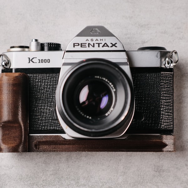 Wood Grip for Pentax K1000 and Spotmatic with Arca Swiss mount | 3D Printed Wood |