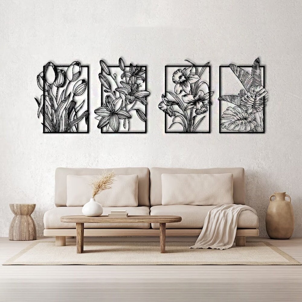 3d Metal Flower Wall Decor
 3D Metal Flower Wall Art Flowers Metal Wall Decor Flowers Etsy