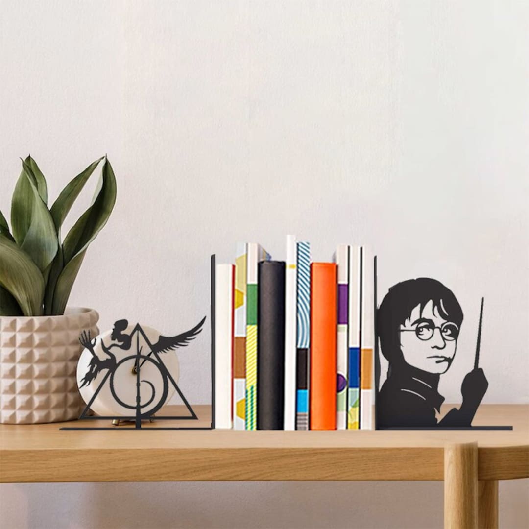 Harry Potter Bookends Harry Potter Metal Bookends Gift for Etsy