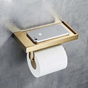 Toilet Paper Holder with Phone Stand, Luxury Toilet Roll Holder with Phone Stand