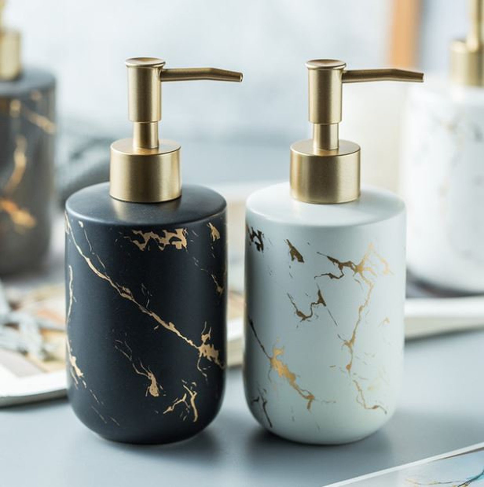 300ml Ceramic Soap Dispenser Bathroom Liquid Soap Pump | Etsy