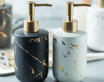 300ml Ceramic Soap Dispenser, Bathroom Liquid Soap Pump, Lotion Pump, Ceramic Bottle with Pump, Kitchen Ceramic Soap Pump