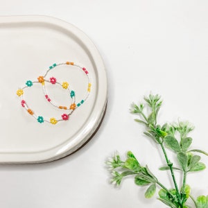 The “Haylee” Bracelet Set / Seed Bead / Daisy Chain / Stacking / Handmade / 90s Trends / Surfer Beach Aesthetic / Gift For Her / Rainbow
