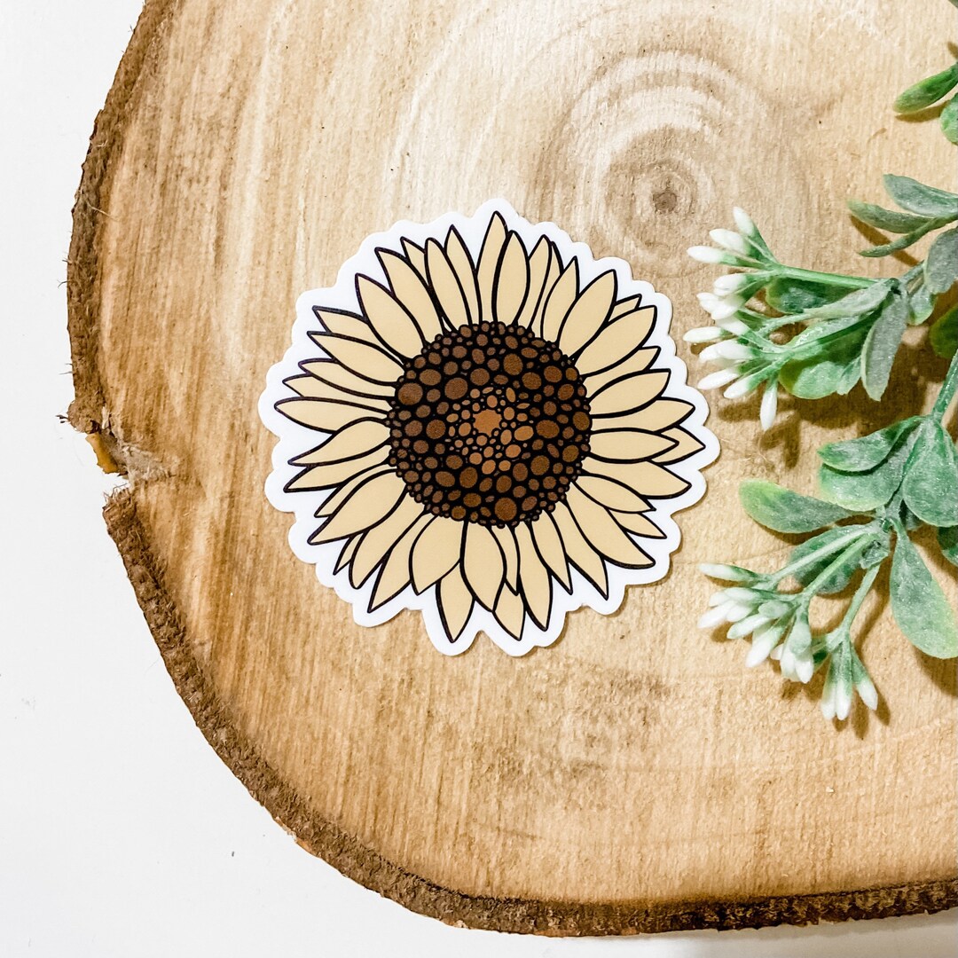 Sunflower Decal Weatherproof Sticker / Laptop Sticker / Water Bottle ...