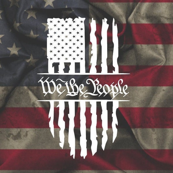 We The People American Flag Sticker/Decal