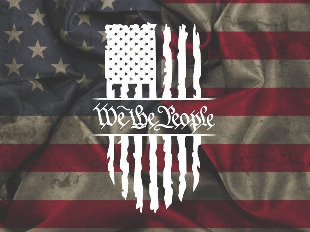 Amercan Flag 1776 Vnyl Decal, We the People Amercan Flag Decal