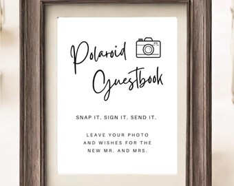 Plaque de livre d'or Polaroid pour mariage