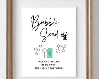 Signe d'envoi à bulles pour mariage