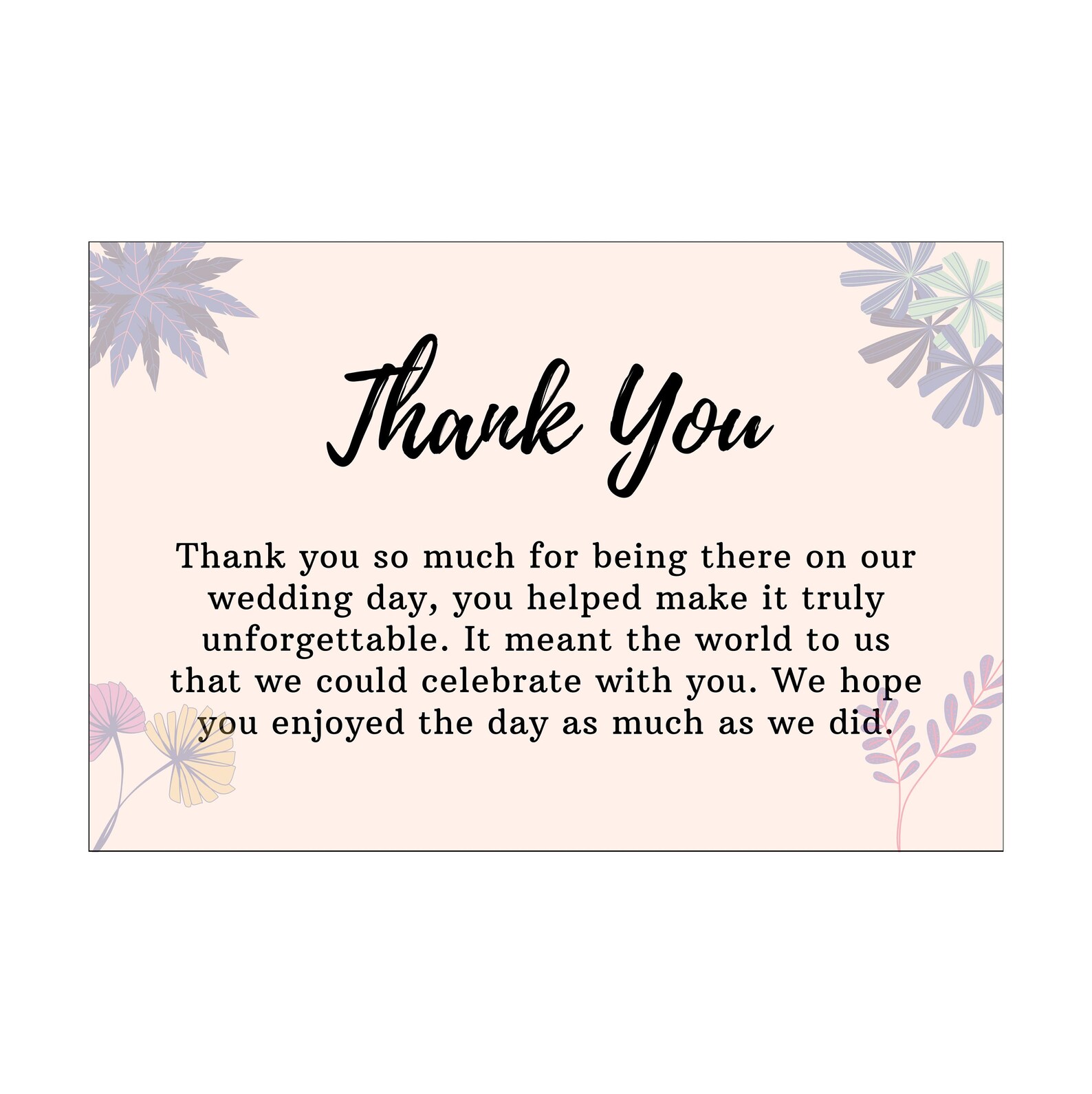 Wedding Thank You Thank You Card Etsy UK