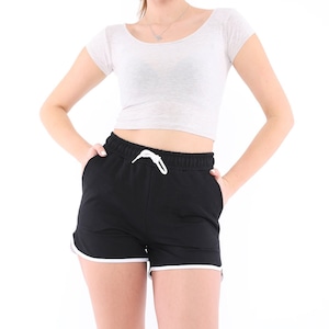 Black Biker Shorts with Pockets – High-Waist Yoga/Workout Gym Shorts, Squat-Proof Athleisure & Everyday Wear
