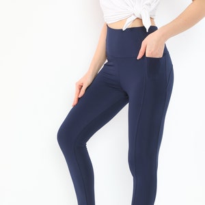 Girls Navy Velvet Leggings Velvet Pants, Leggings, Navy Pants