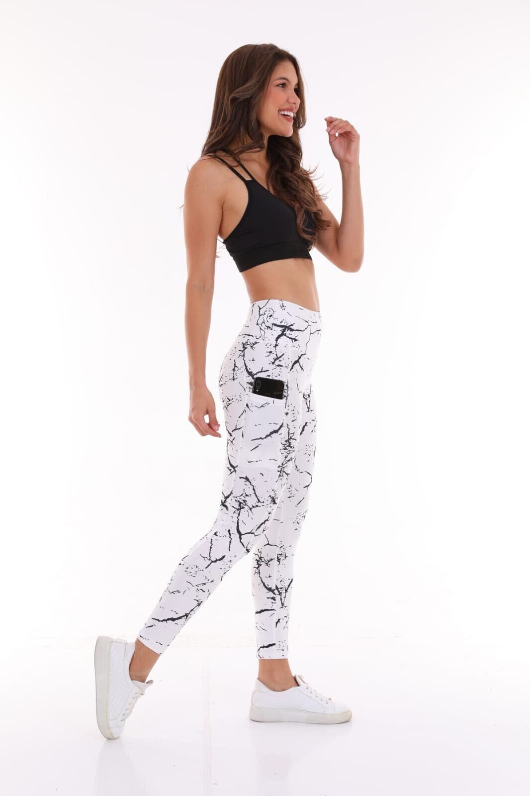 Nymph Leggings WHITE Women Yoga Pants, Leggings, Capris Style, 3/4lenght,  Criss-cross Lace Up, Ecoluxe 