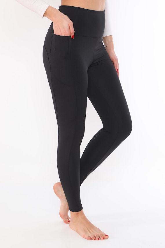 Women's High Waist, Full Length Leggings - Bright