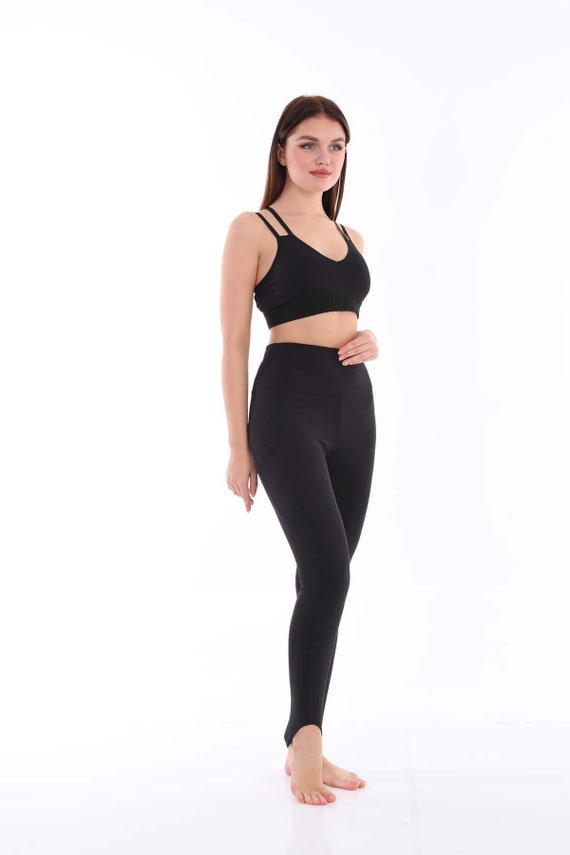 Premium Black Activity Ballet Leggings W/pockets / Work Out Full