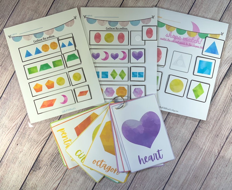 Jumbo Shapes Flashcards Pattern and Shape Matching Bundle | Shapes ...