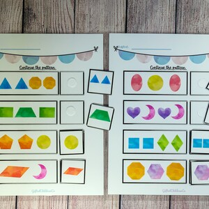 Jumbo Shapes Flashcards Pattern and Shape Matching Bundle | Shapes ...