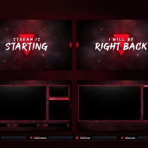 Animated Fiery Triangles Twitch Overlays Pack Complete Stream Package ...