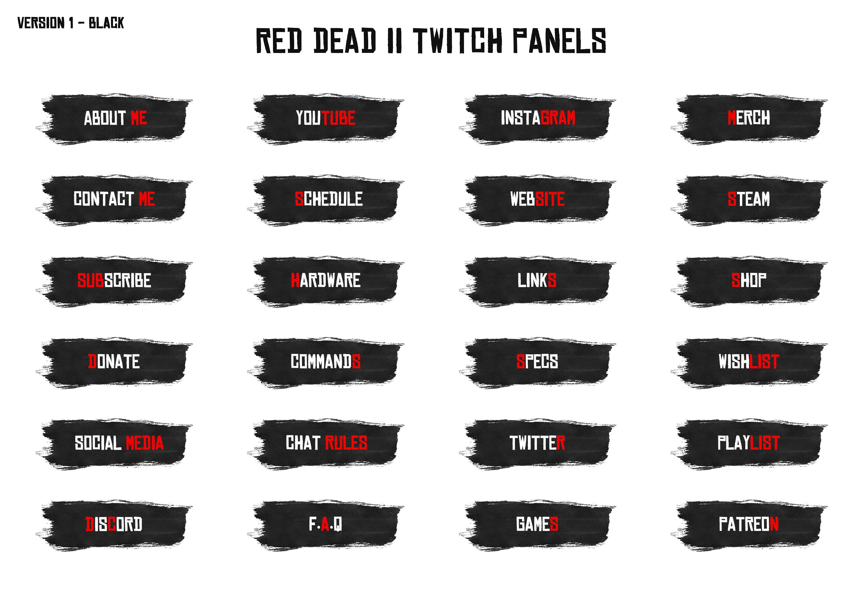 Subtitle Panel Rdr2 Twitch Panels Red Dead II Theme - Etsy