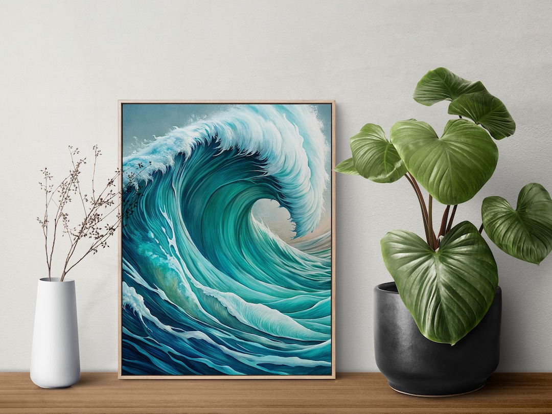Ocean Wave Wall Art Printable PDF – A3 A4 Zen Coastal Home Decor ...