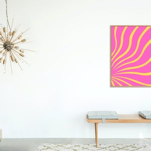 Retro Wall Art | Simple Retro Wall Art | Neon Pink Art | Neon Wall Art | Art Deco