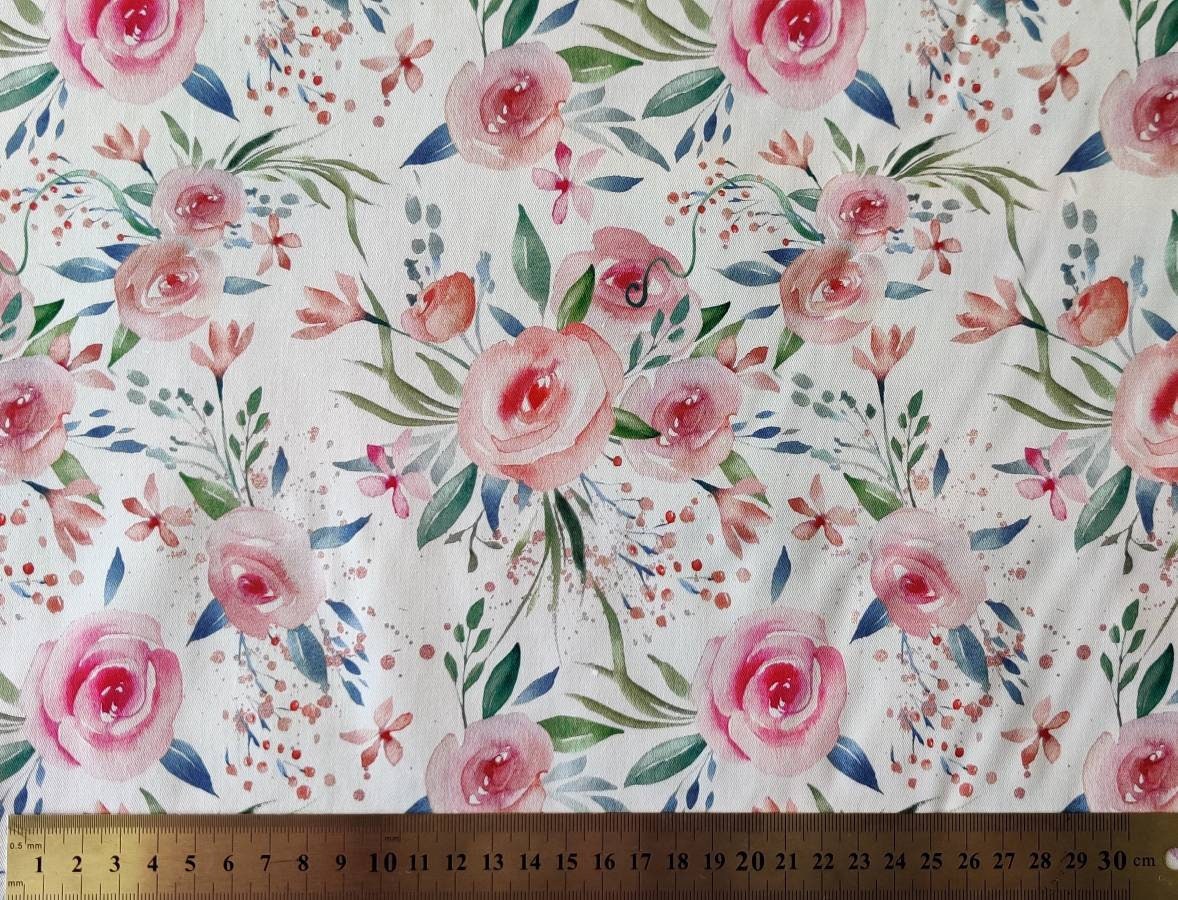 Blush Floral Woven Fabric. In Stock In Australia. Etsy